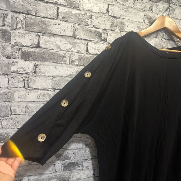 EUC Kim & Cami Women's 3/4 Sleeve Black Blouse Size 3X - Picture 3 of 12